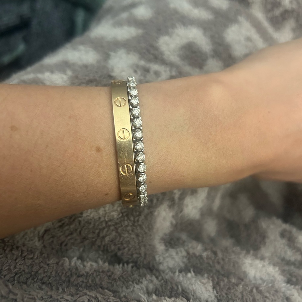 14k white gold natural diamond tennis bracelet